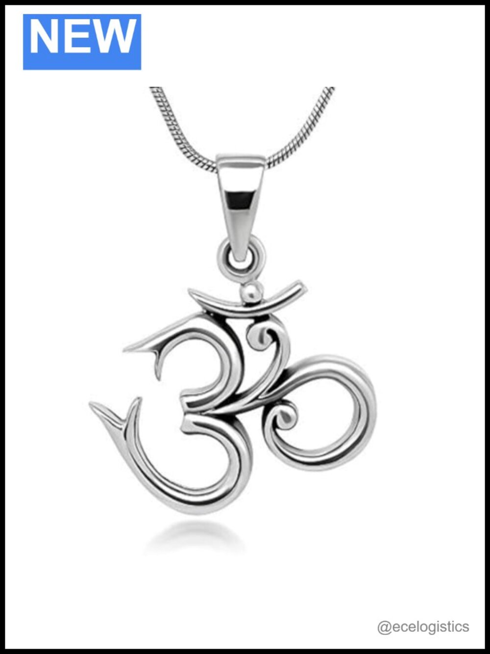 Aum Om Sanskrit Symbol Yoga Spiritual Harmony Silver Pendant Necklace
